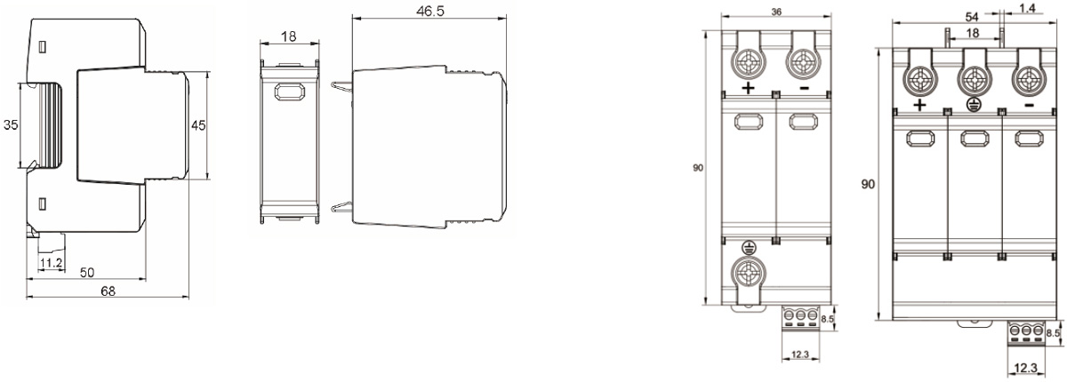 GSP9-C40PV 600V 1000V DC Surge Protective Device-1