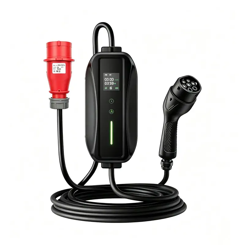 T1 11kW 3 Phase IC-CPD Portable AC EV Charger for Electric Vehicles