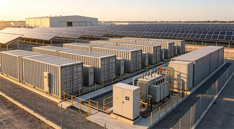 Industrial battery energy storage system BESS for factories and industrial facilities