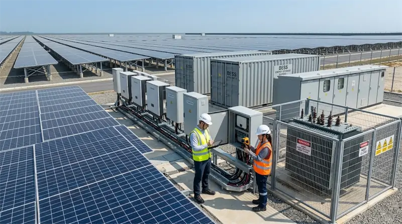Solar PV power plant with DC protection and power quality management system