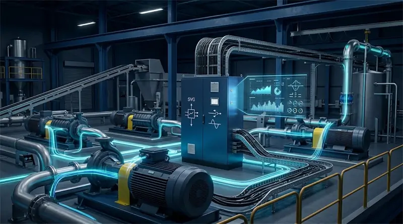 Static Var Generator SVG providing reactive power compensation for industrial power systems